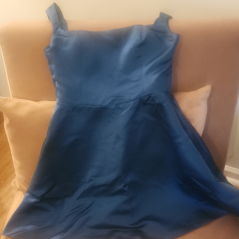 Elegant Blue Satin Dress